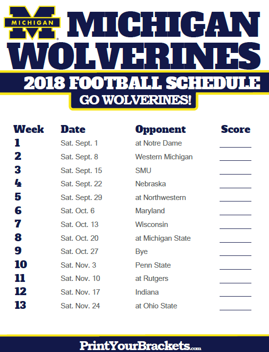 Michigan Football Schedule 2022 Printable College Football Schedules — The Michigan Weather Center