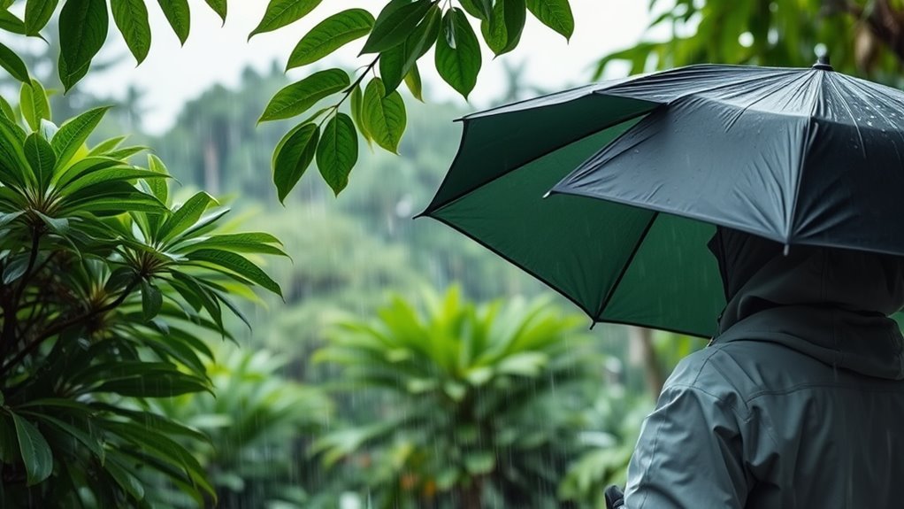 brief light intermittent rain