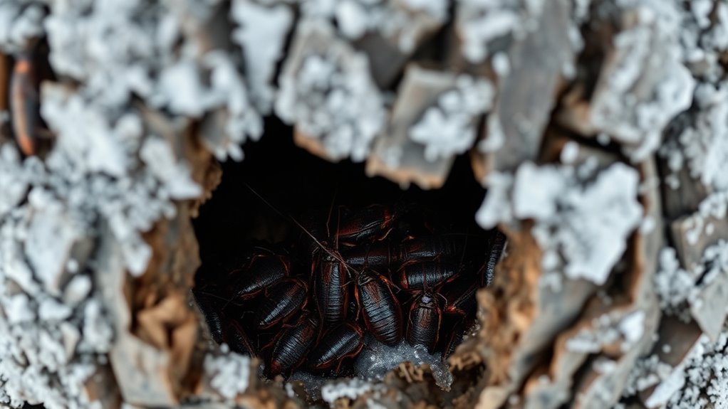 cockroaches seek indoor warmth