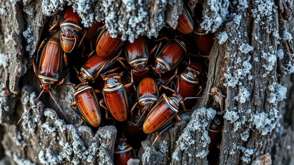cockroaches seek warm hiding