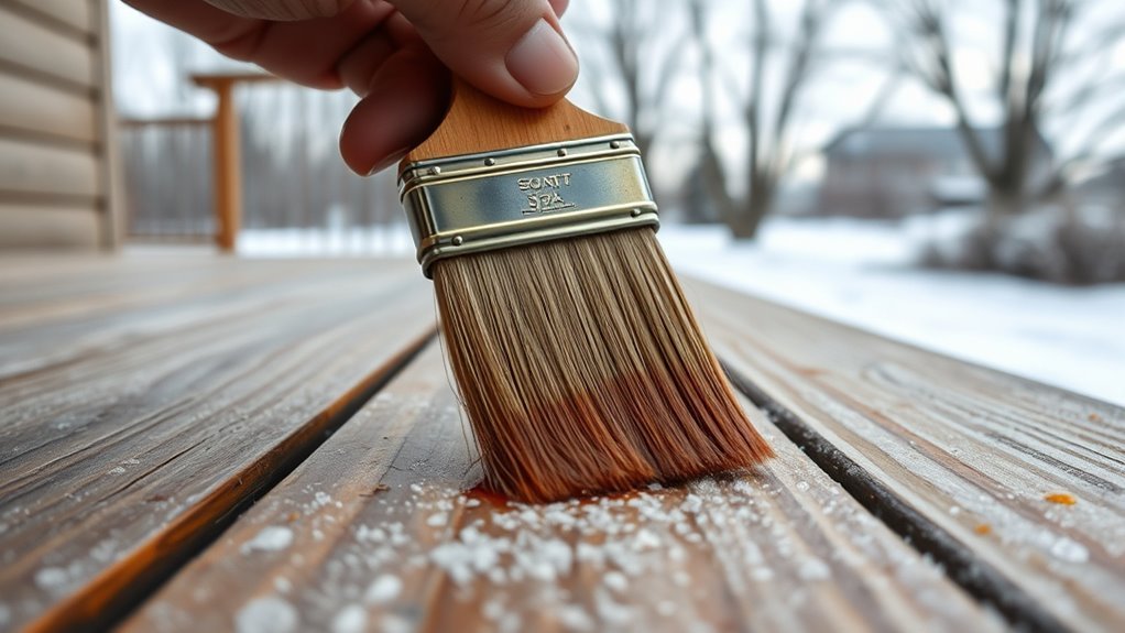 cold weather delays stain drying