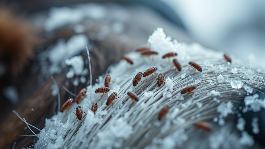 fleas survive cold indoors