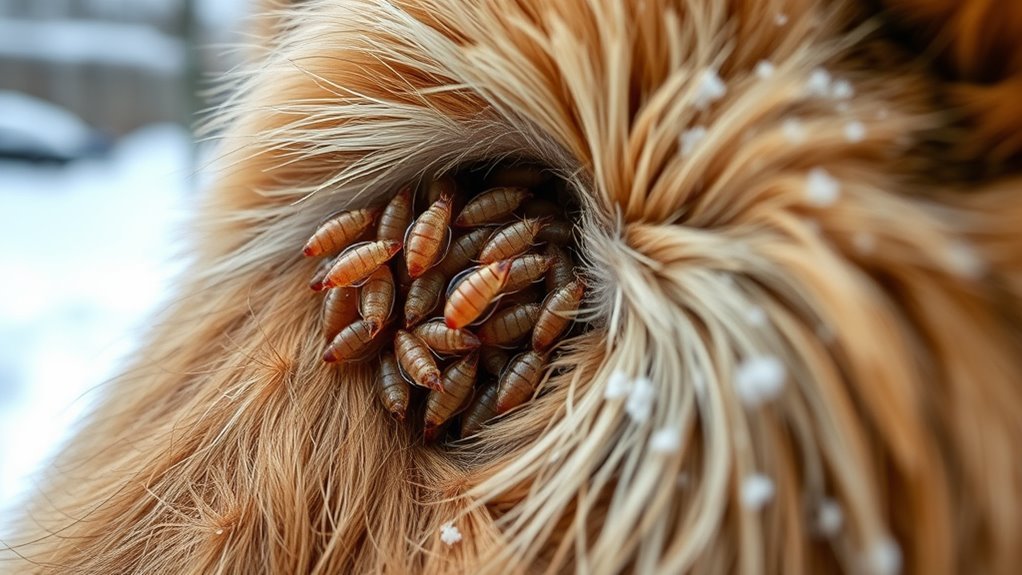 fleas survive winter indoors