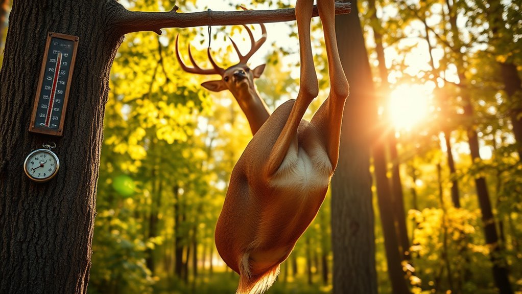 hang deer briefly in warm weather