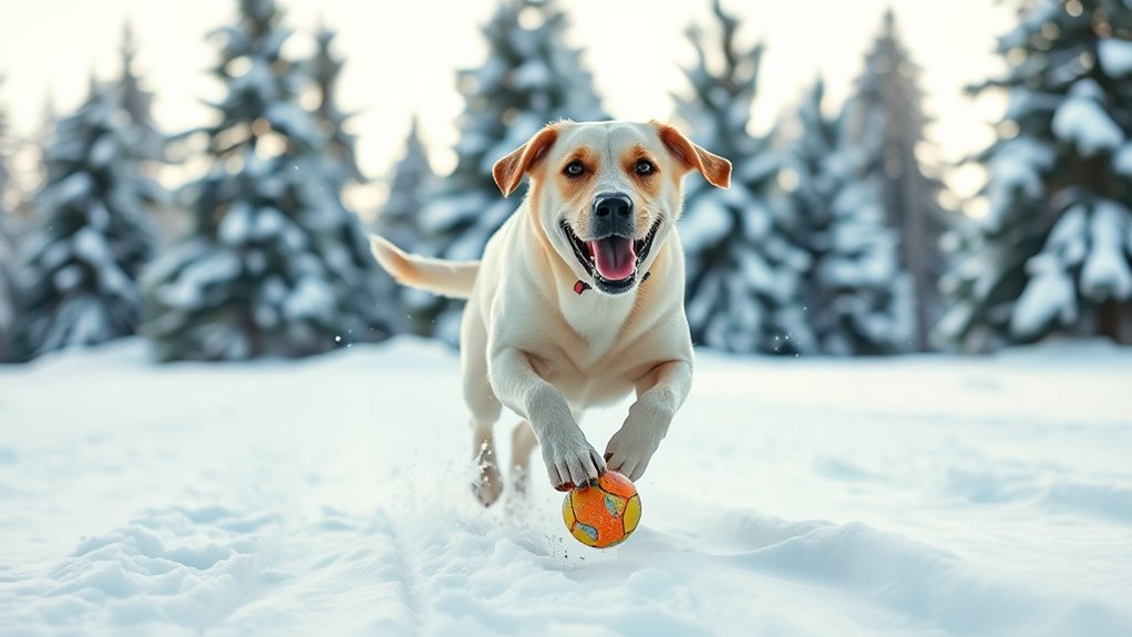 labradors enjoy snowy outdoor activities