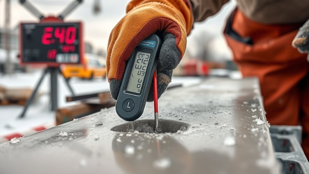 monitor concrete and ambient temperatures