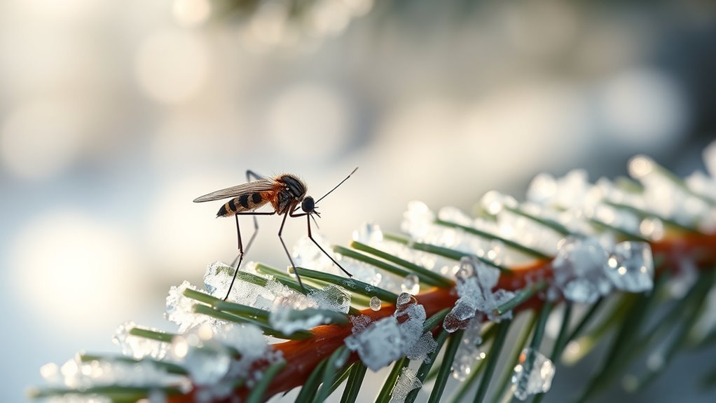 mosquitoes survive cold weather