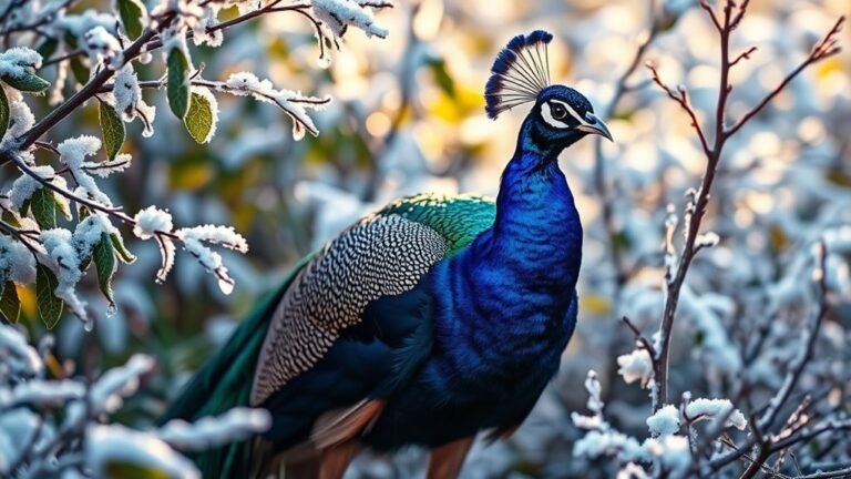 peacocks adapt to cold