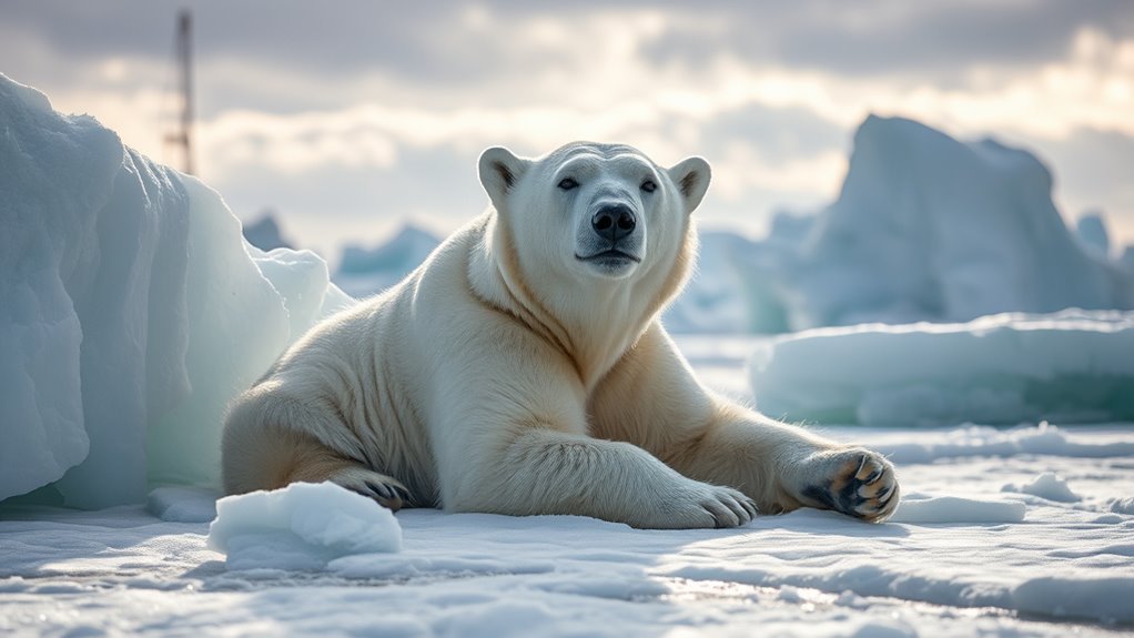 polar bears cool through swimming