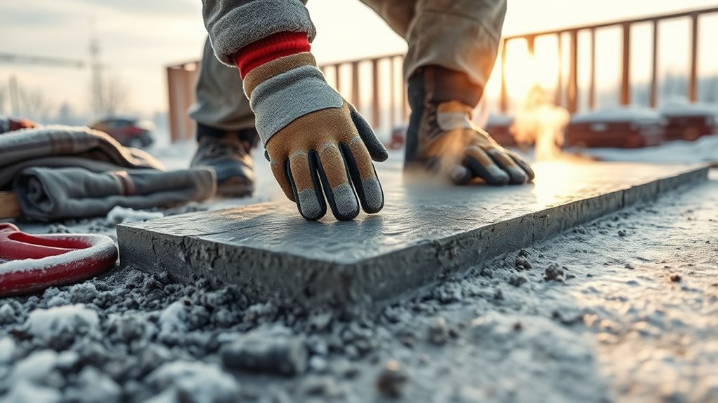 pouring concrete in winter