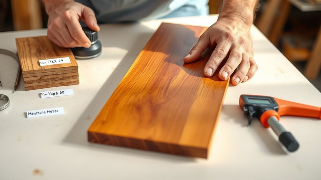 prepare acacia wood samples