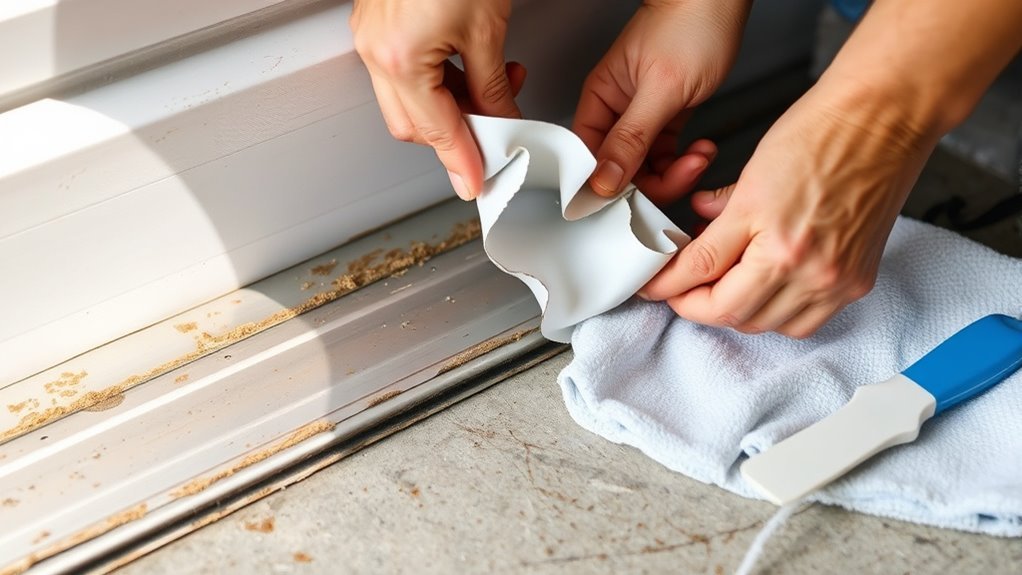 remove old seal clean track