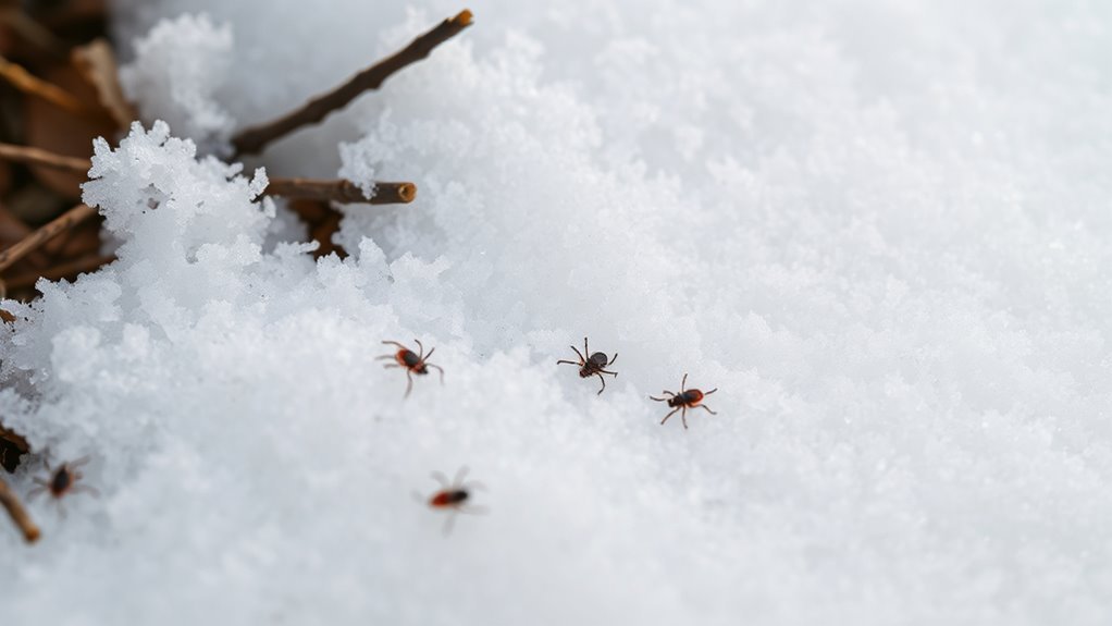 snow insulates ticks underground