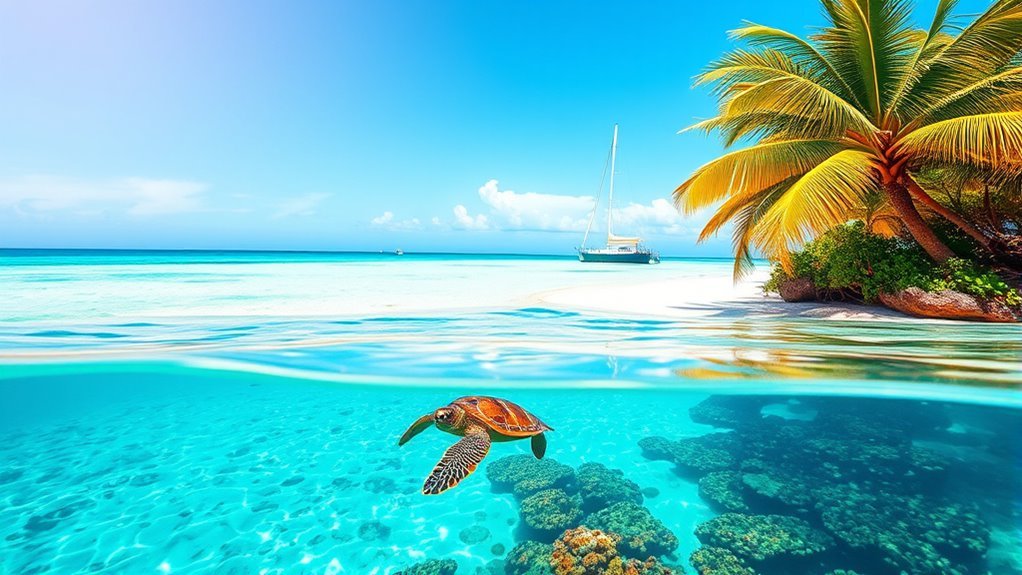 sun sea and vibrant reef