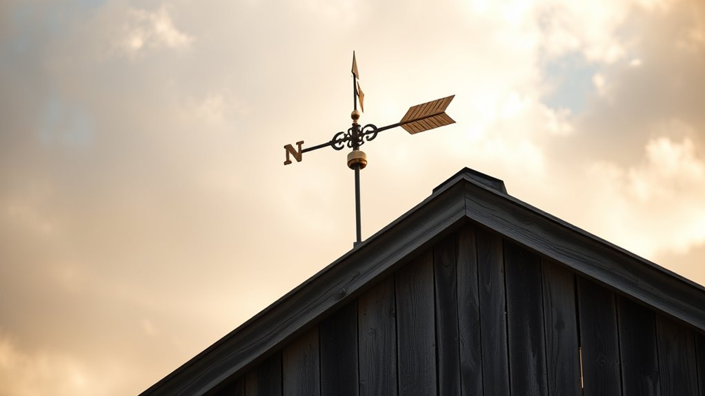 vane aligns with wind