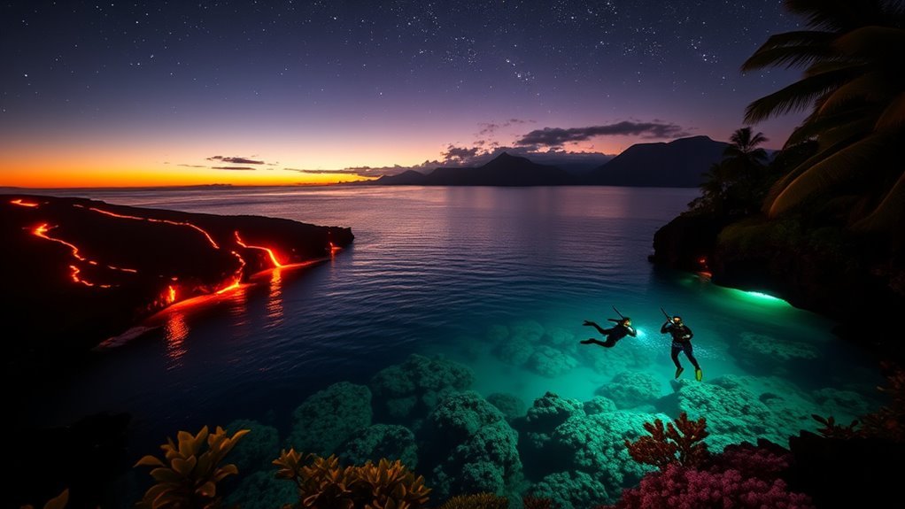volcanoes manta rays black sand