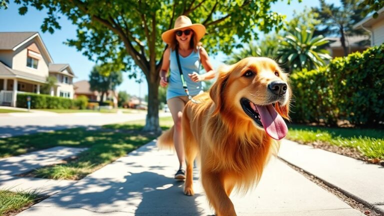 walking dog safely in heat
