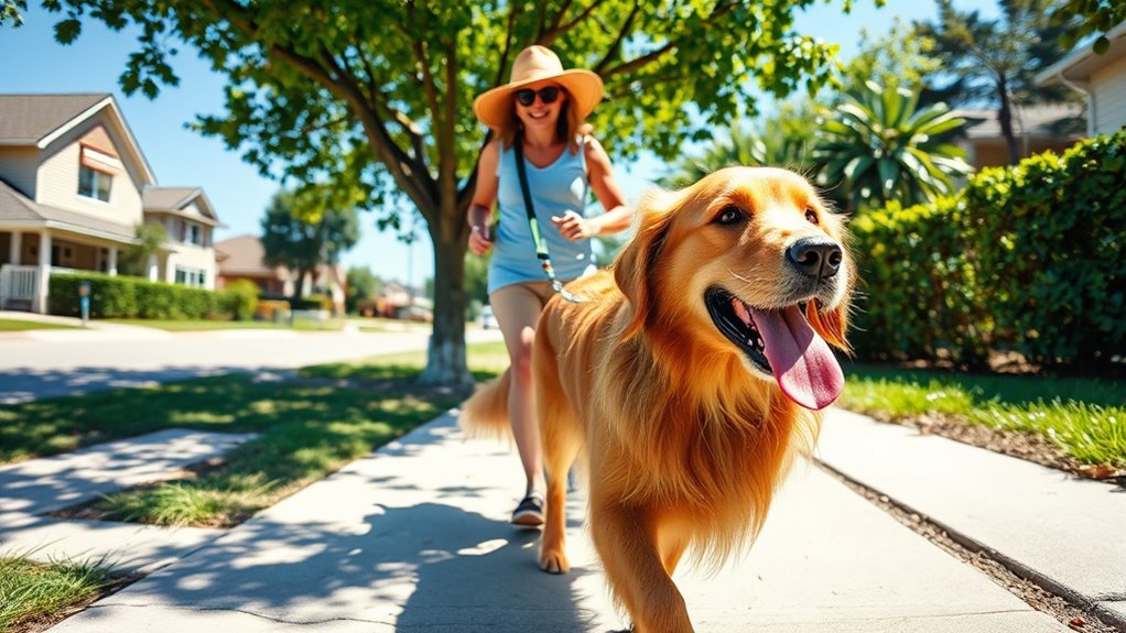 walking dog safely in heat