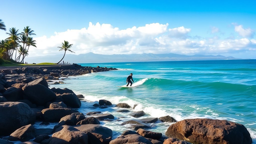 warm ocean varied surf