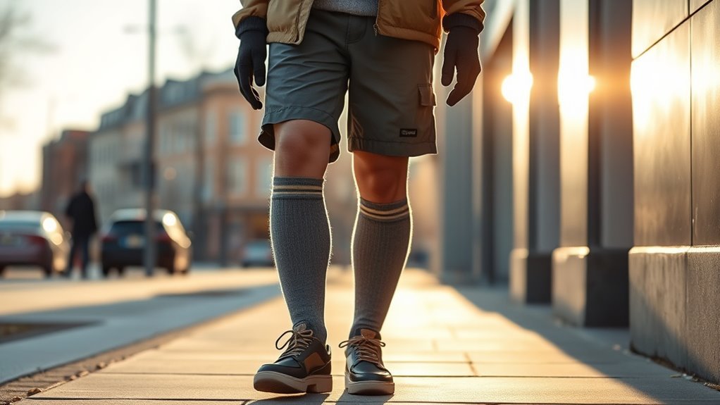 warm thick knee length shorts